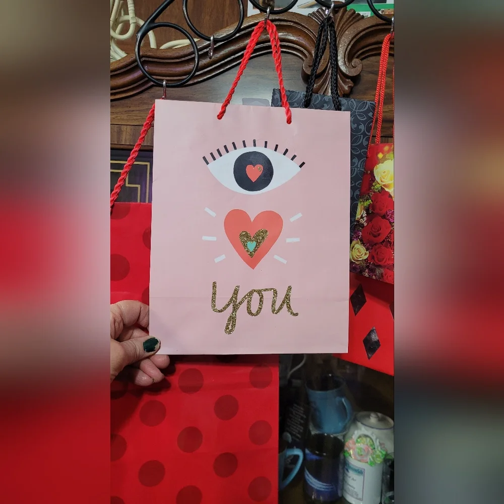Set of Red and Pink Gift Bags